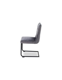 448512-ricky chaise en velours gris foncé pieds noir mat