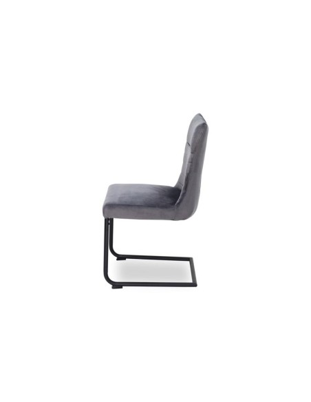 448512-ricky chaise en velours gris foncé pieds noir mat