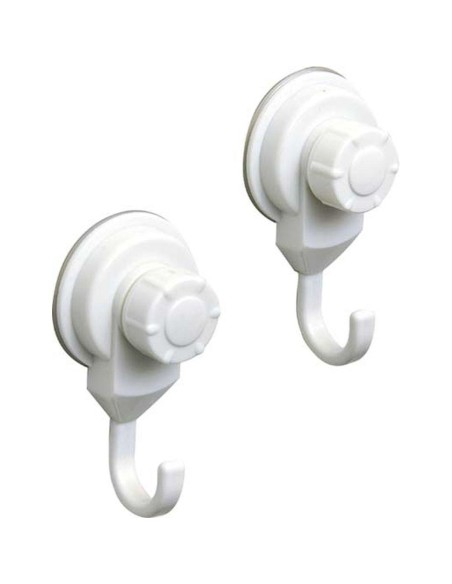 9714100 - set de 2 crochets promo pp sur ventouses - blanc