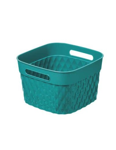 174575d-panier carre 20x13 turq disco