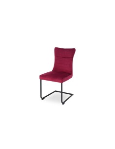 448543-ricky chaise en velours bordeaux pieds noir mat