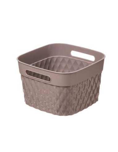 174575g-panier carre 20x13 taupe disco