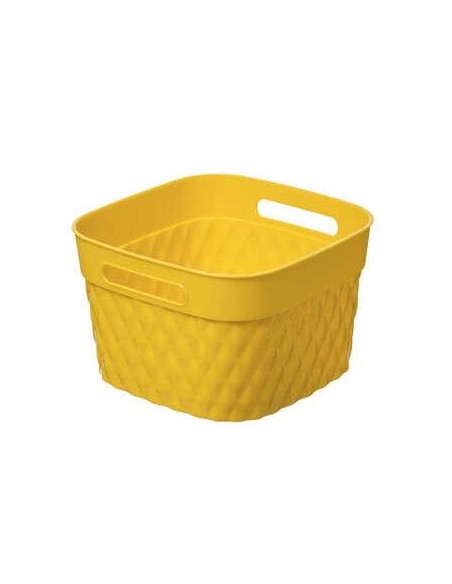 174575k-panier carre 20x13 jaune disco