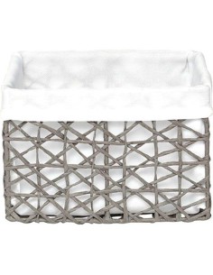 841918001 - panier tgm papier 21x18x14 cm -gris / tissu creme