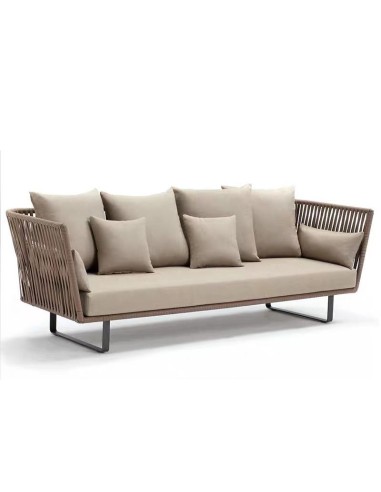 450645-capri canapé 3 plcs en résine taupe avec coussins beiges, 250x89xh81 cm