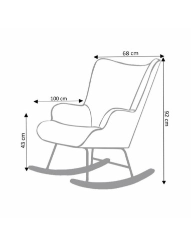 432061-fauteuil a bascule h92x100x68cm  en velours
