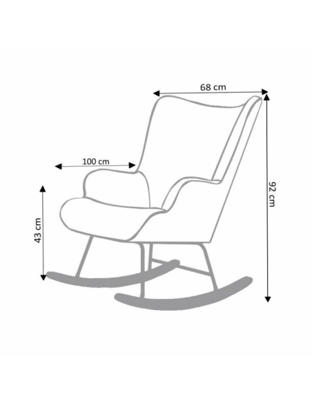 432061-fauteuil a bascule h92x100x68cm  en velours