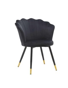 453882-chaise malia en velours noir