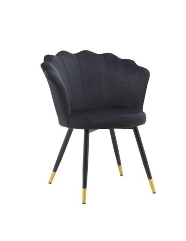 453882-chaise malia en velours noir