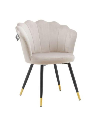 453899-chaise malia en velours beige