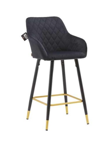 453943-tabouret de bar rani en velours noir