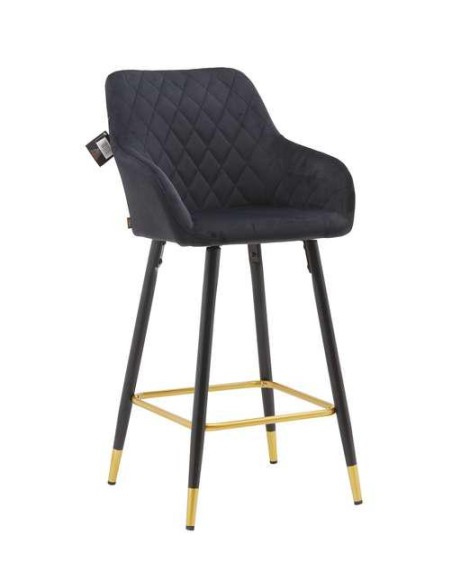 453943-tabouret de bar rani en velours noir