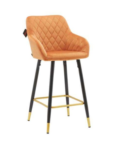 453967-tabouret de bar rani en velours rouille