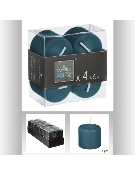 103190c-bougie vtv bl canar 3.8x3.8 x4 D. 3,9 x H. 3,5 cm