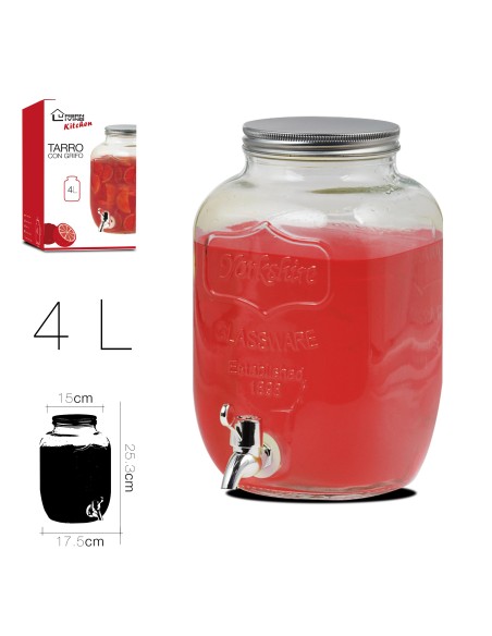 pot en verre a/robinet 4l 15 x 17.5 x 25.3 cm