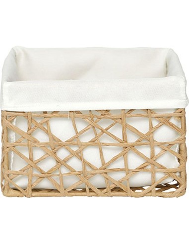 841916402 - panier gm papier 19x15x12 cm - ficelle/tissu creme