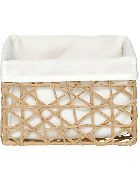 841916402 - panier gm papier 19x15x12 cm - ficelle/tissu creme