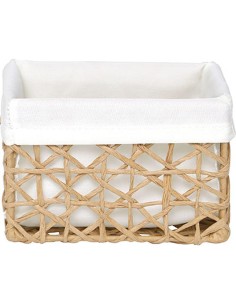 841916403 - panier mm papier 15,5x11x10 cm - ficelle/tissu creme