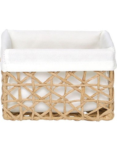 841916403 - panier mm papier 15,5x11x10 cm - ficelle/tissu creme
