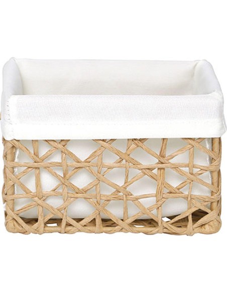 841916403 - panier mm papier 15,5x11x10 cm - ficelle/tissu creme