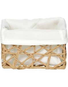 841916404 - panier pm papier 12,5x8x8 cm - ficelle/tissu creme