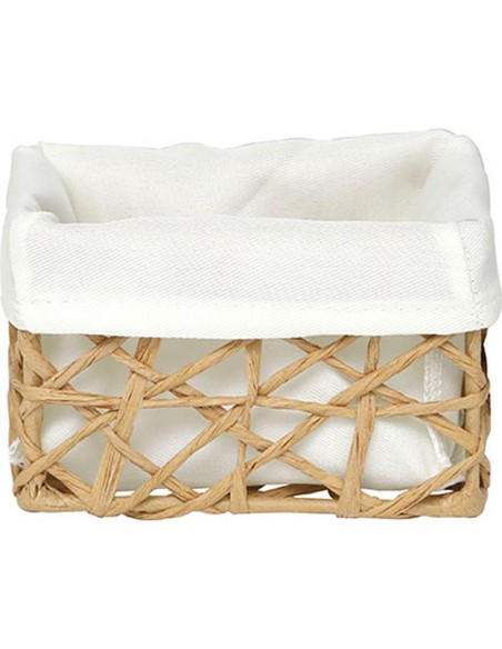 841916404 - panier pm papier 12,5x8x8 cm - ficelle/tissu creme