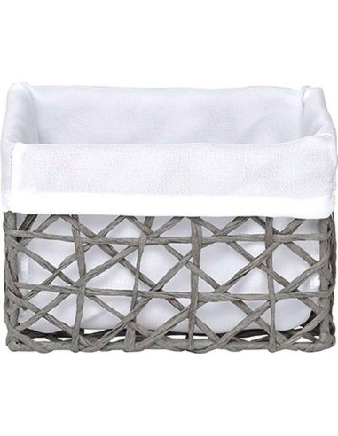 841918003 - panier mm papier 15,5x11x10 cm - gris / tissu creme
