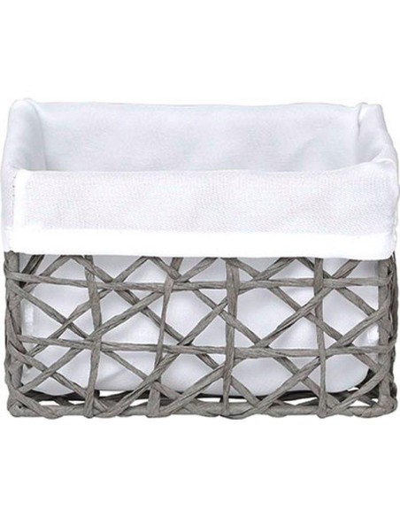 841918003 - panier mm papier 15,5x11x10 cm - gris / tissu creme