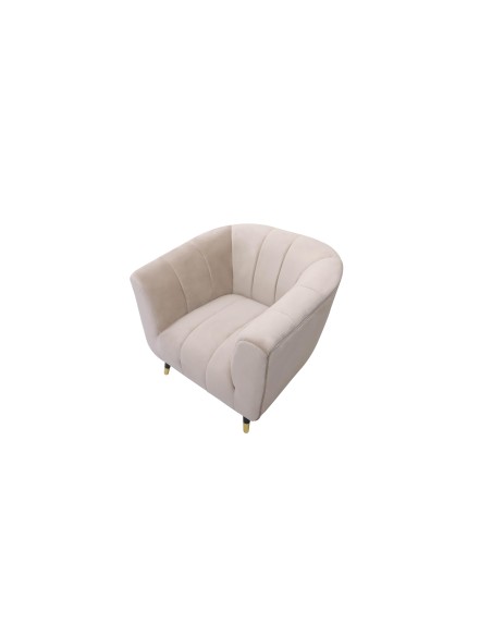 454353-brooklyn 1plc fauteuil velours gris 82x75x75cm