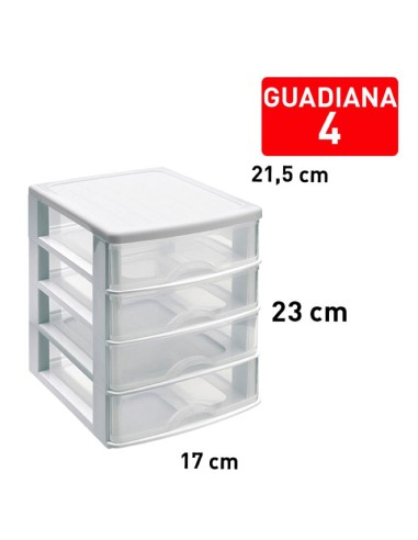 1126801-bloc de rangement guadiana 4 tiroirs blanc
