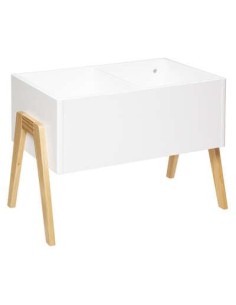 coffre ouvert bois et blanc