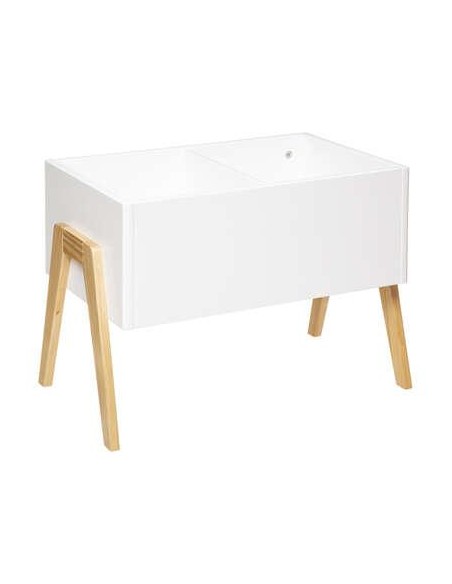 coffre ouvert bois et blanc