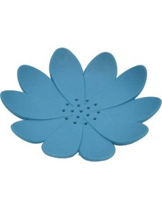 6455110 - porte savon tpr forme nenuphar - bleu turquoise