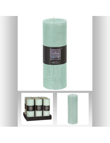145334e-bougie rnd rustic menth6.7x19 D. 6,7 x H. 18,9 cm