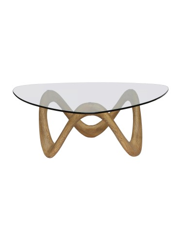 table basse en verre vague 106x106x40cm pds oak bois