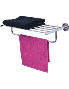 9860102 - etagere murale metal/1 barre porte serviettes a fixer - chrome