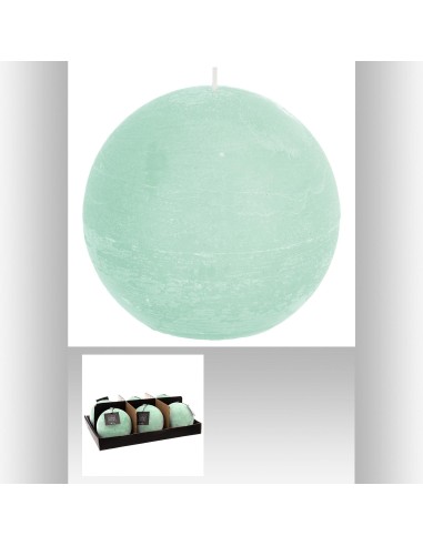 103144e - bougie boule rustic menth  d12 D. 12 cm