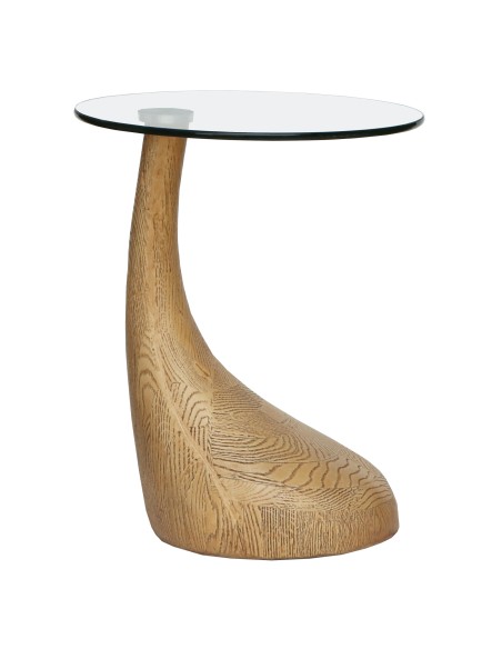 bout de canape en verre kott oak 45x55cm pds bois