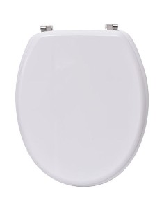 4103100 - abattant wc mdf 18 pouces attaches acier inoxydable - blanc