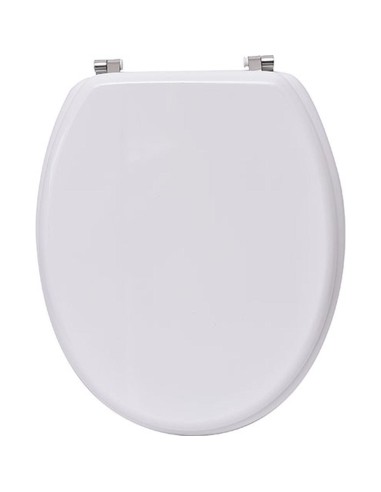 4103100 - abattant wc mdf 18 pouces attaches acier inoxydable - blanc