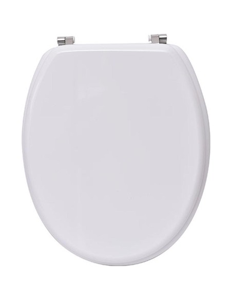 4103100 - abattant wc mdf 18 pouces attaches acier inoxydable - blanc