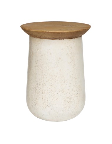 bout de table matos ivoire 50x50x68cm  pds chene clair