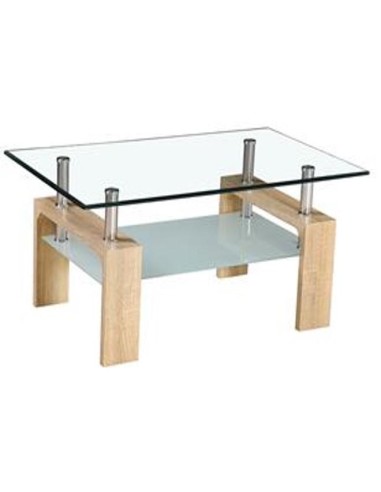 410472 table basse 100x60x44cm pieds look bois + 411202