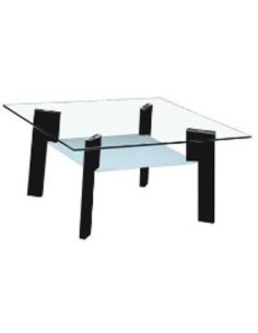 411226 table basse verre/bois w80xd60xh44cm noir