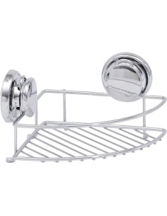 917399 - etagere d'angle metal avec ventouses - chrome