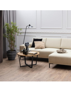 cruzar - table basse ronde cruzar 77x44 mdf noir pds metal