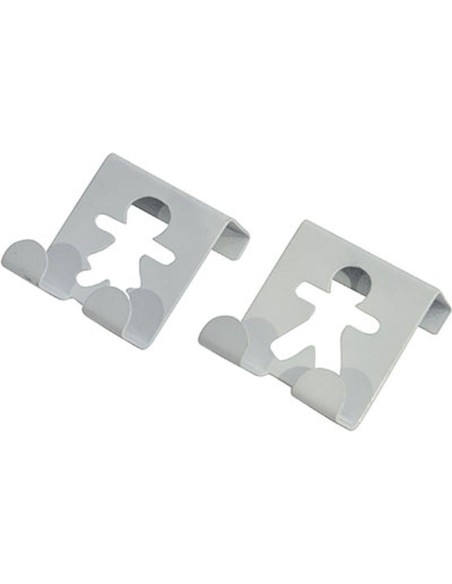 9688100 - set 2 petites pateres bonhomme metal a suspendre - blanc