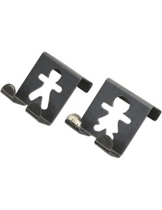 9689102 - set 2 petites pateres bonhomme acier inoxydable a suspendre - chrome