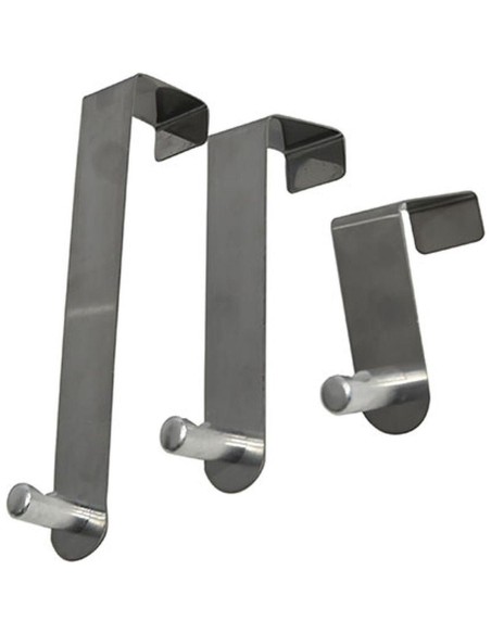 9690102 - set 3 pateres acier inoxydable pour porte - chrome