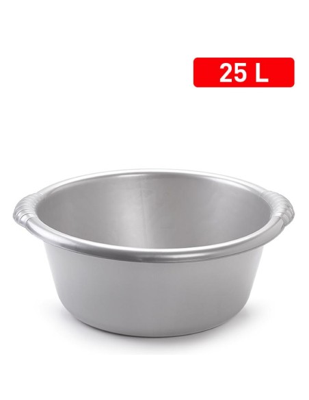 1121412-bassine ronde 25 l  argent